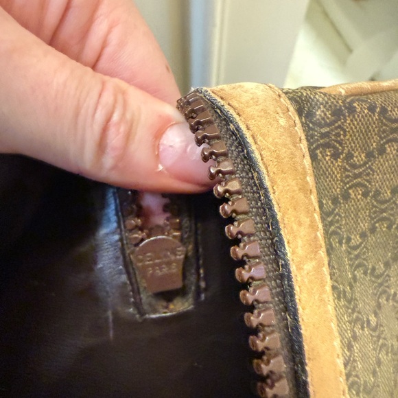 Vintage CELINE Macadam Top Handle 24 H Travel Bag Boston - Brown Printed Canvas - Picture 16 of 16